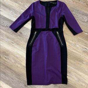 Dorothy Perkins Purple and Black Panel Sheath Dress